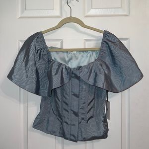 New with Tags LPA (size small) off the shoulder Monroe Top is dusty blue color
